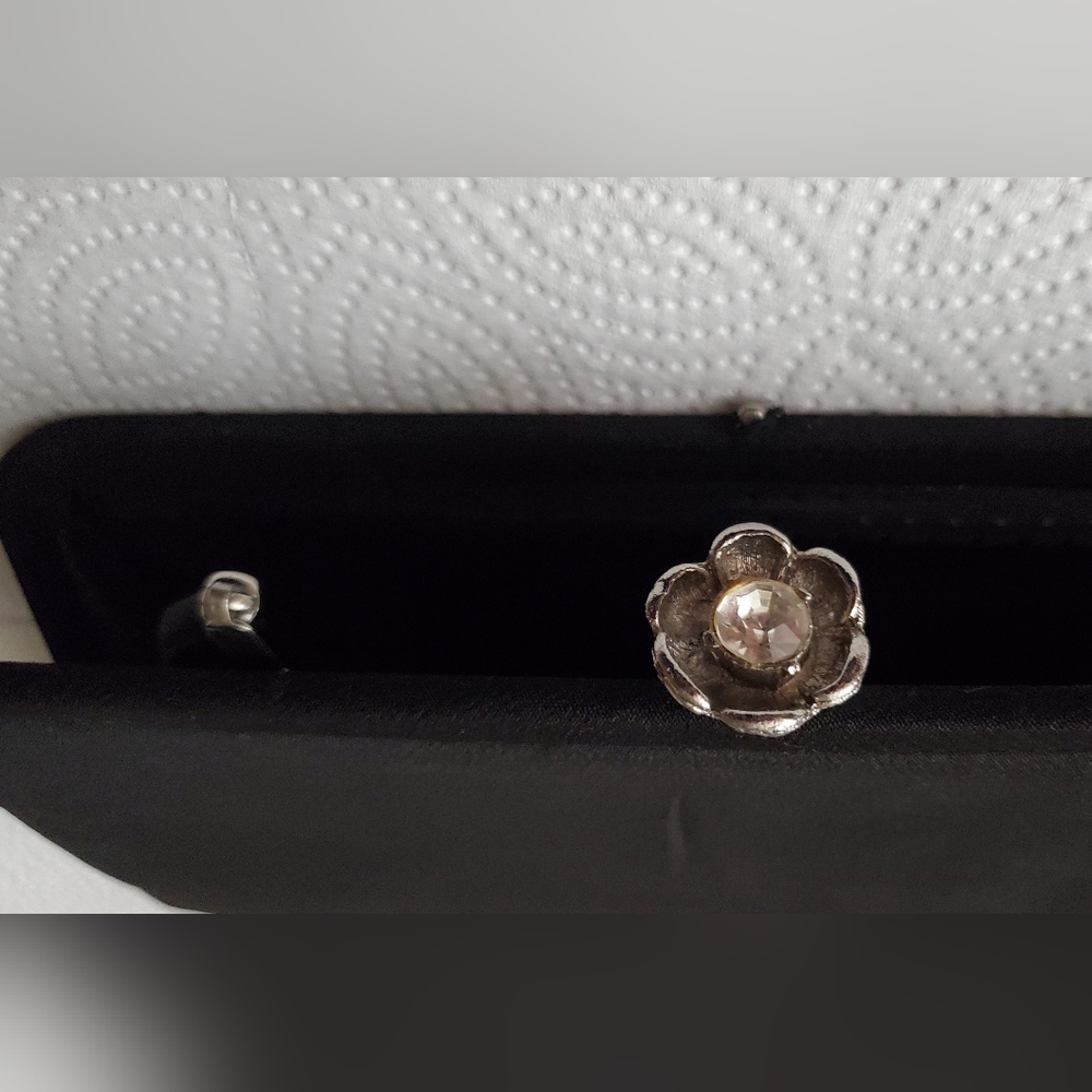 Vintage Black Silky Formal Clutch Purse - Picture 3 of 7